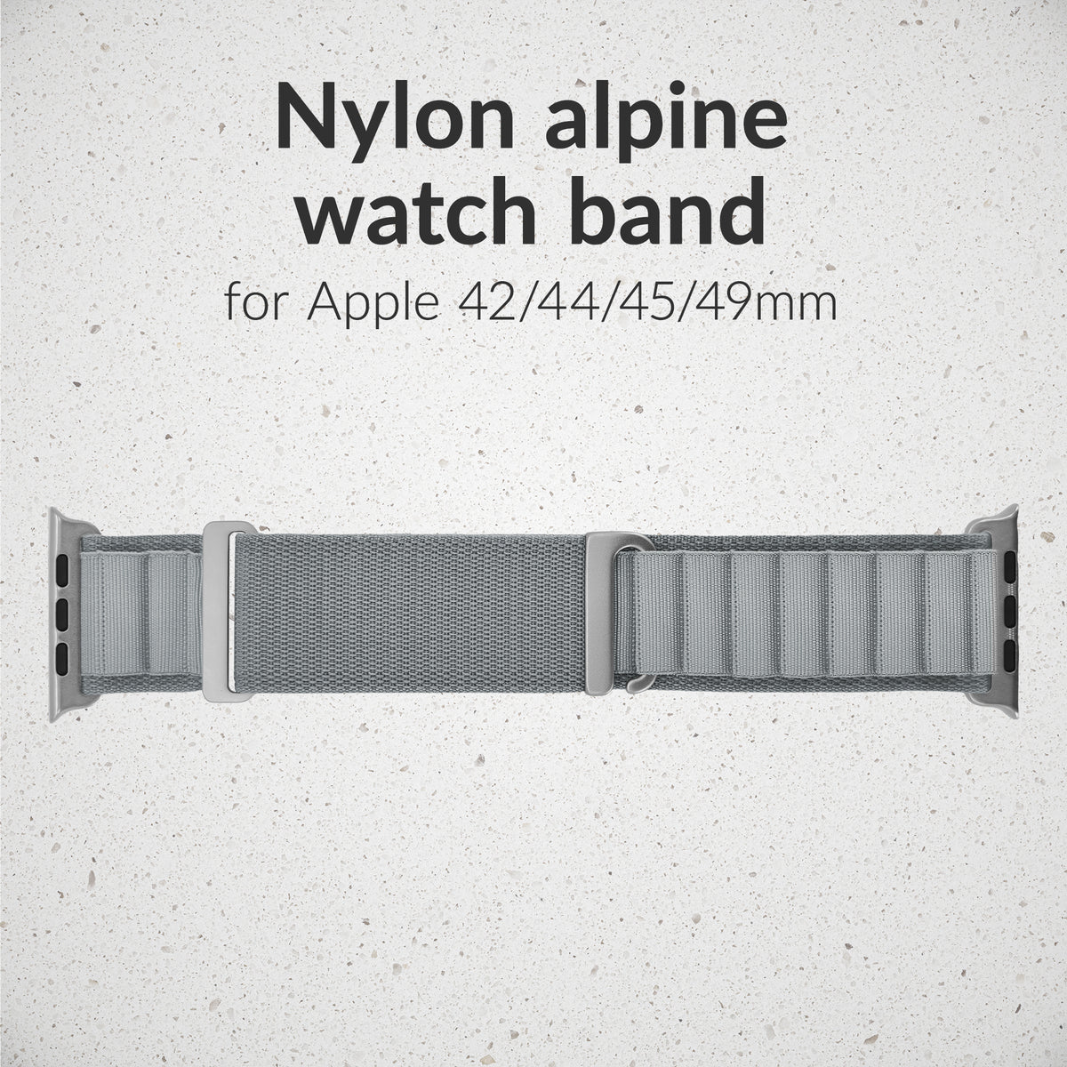 Mobilize Nylon Watch Band - Alpine - Titanium Connector - For Apple 42/44/45/49Mm - Light Grey