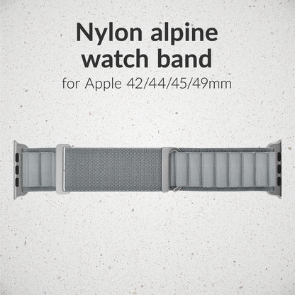 Mobilize Nylon Watch Band - Alpine - Titanium Connector - For Apple 42/44/45/49Mm - Light Grey