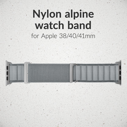 Mobilize Nylon Watch Band - Alpine - Titanium Connector - For Apple 38/40/41Mm - Light Grey