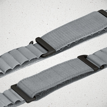 Mobilize Nylon Watch Band - Alpine - Black Connector - For Apple 38/40/41Mm - Light Grey