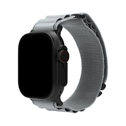 Mobilize Nylon Watch Band - Alpine - Black Connector - For Apple 42/44/45/49Mm - Light Grey