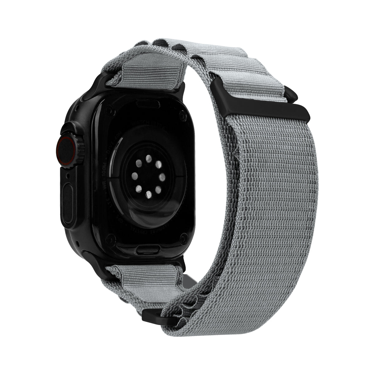 Mobilize Nylon Watch Band - Alpine - Black Connector - For Apple 42/44/45/49Mm - Light Grey