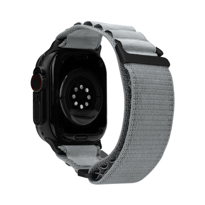 Mobilize Nylon Watch Band - Alpine - Black Connector - For Apple 42/44/45/49Mm - Light Grey