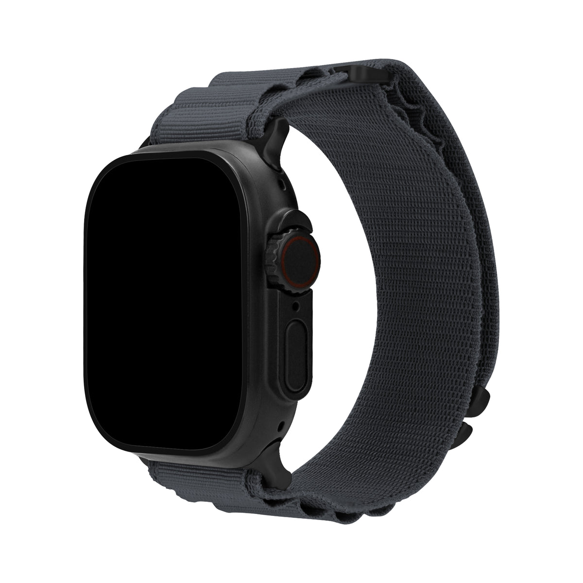 Mobilize Nylon Watch Band - Alpine - Black Connector - For Apple 42/44/45/49Mm - Dark Grey
