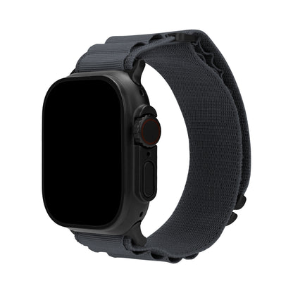 Mobilize Nylon Watch Band - Alpine - Black Connector - For Apple 42/44/45/49Mm - Dark Grey