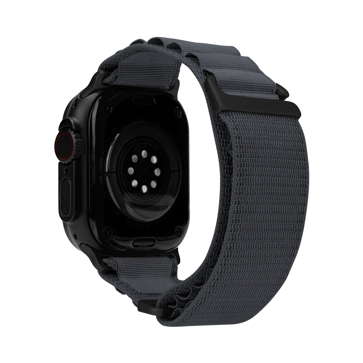 Mobilize Nylon Watch Band - Alpine - Black Connector - For Apple 42/44/45/49Mm - Dark Grey