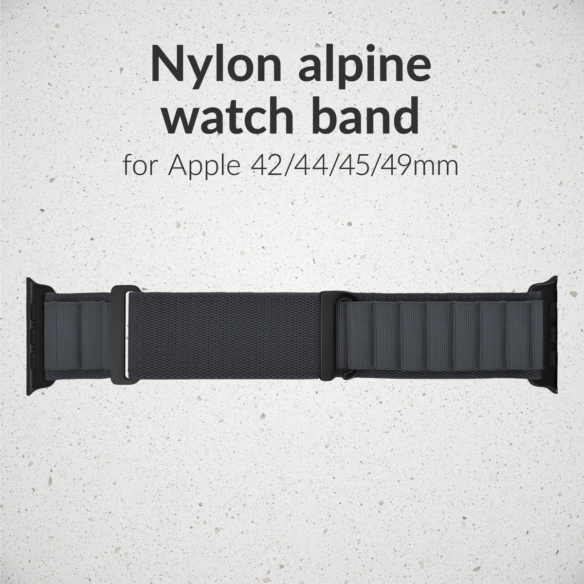 Mobilize Nylon Watch Band - Alpine - Black Connector - For Apple 42/44/45/49Mm - Dark Grey