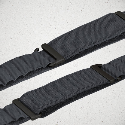 Mobilize Nylon Watch Band - Alpine - Black Connector - For Apple 42/44/45/49Mm - Dark Grey