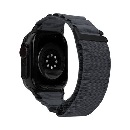Mobilize Nylon Watch Band - Alpine - Black Connector - For Apple 38/40/41Mm - Dark Grey