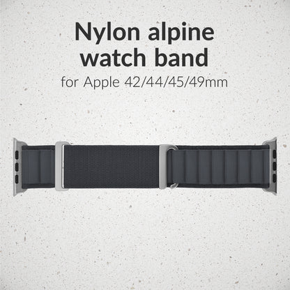 Mobilize Nylon Watch Band - Alpine - Titanium Connector - For Apple 42/44/45/49Mm - Dark Grey