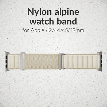 Mobilize Nylon Watch Band - Alpine - Titanium Connector - For Apple 42/44/45/49Mm - Starlight