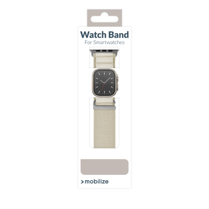 Mobilize Nylon Watch Band - Alpine - Titanium Connector - For Apple 38/40/41Mm - Starlight