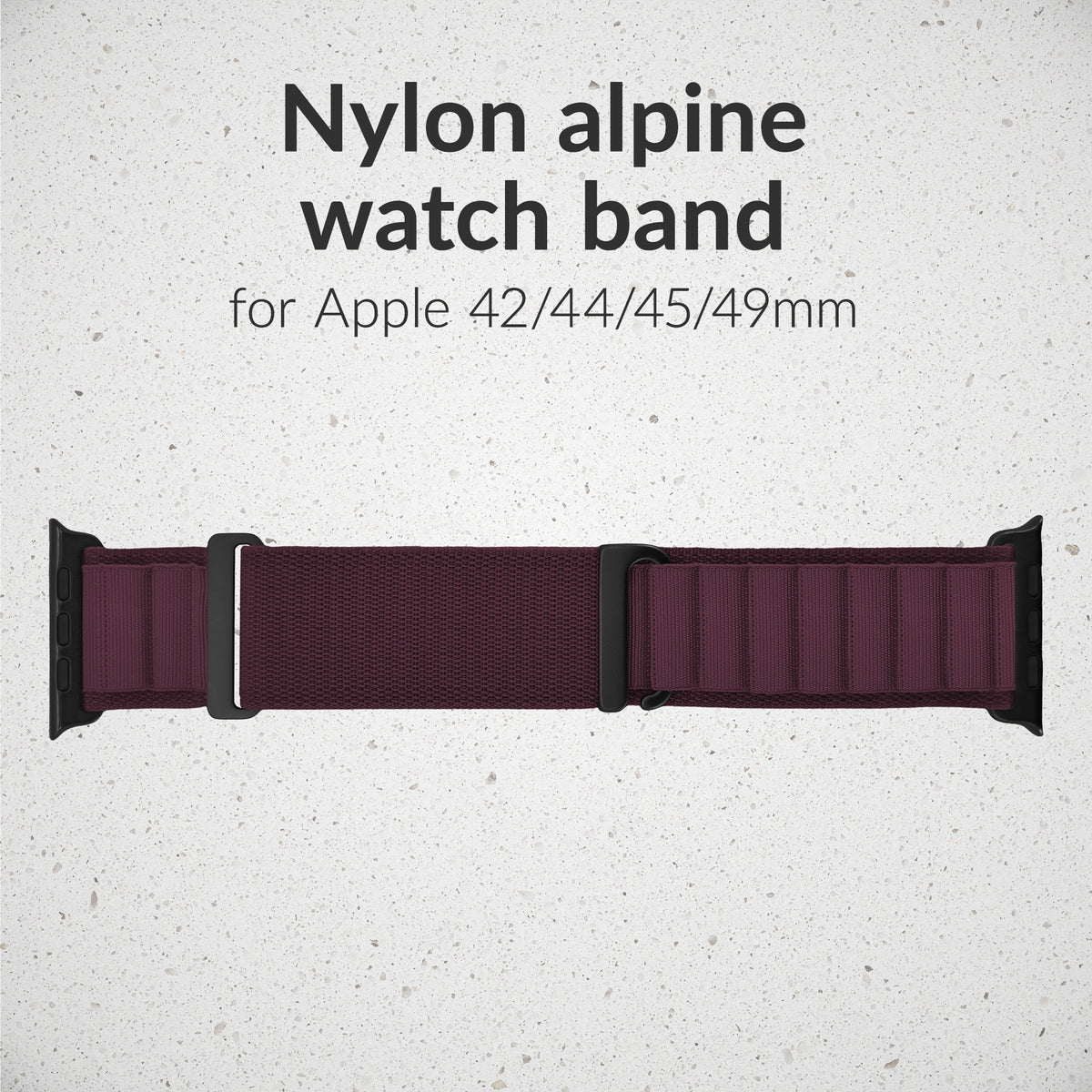 Mobilize Nylon Watch Band - Alpine - Black Connector - For Apple 42/44/45/49Mm - Bordeaux