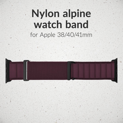 Mobilize Nylon Watch Band - Alpine - Black Connector - For Apple 38/40/41Mm - Bordeaux