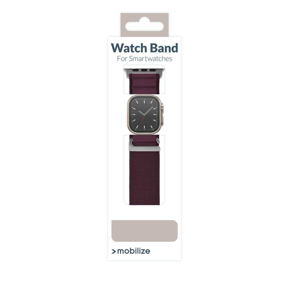 Mobilize Nylon Watch Band - Alpine - Titanium Connector - For Apple 38/40/41Mm - Bordeaux