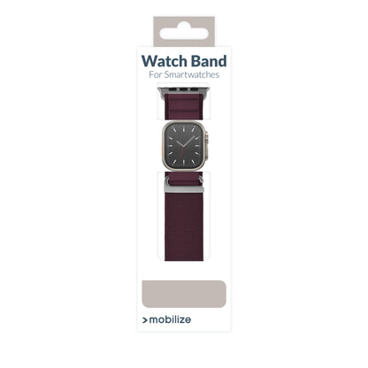 Mobilize Nylon Watch Band - Alpine - Titanium Connector - For Apple 38/40/41Mm - Bordeaux