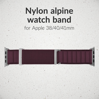 Mobilize Nylon Watch Band - Alpine - Titanium Connector - For Apple 38/40/41Mm - Bordeaux