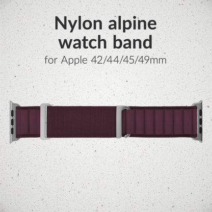 Mobilize Nylon Watch Band - Alpine - Titanium Connector - For Apple 42/44/45/49Mm - Bordeaux