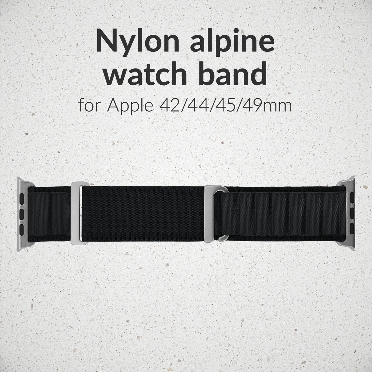 Mobilize Nylon Watch Band - Alpine - Titanium Connector - For Apple 42/44/45/49Mm - Black