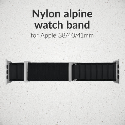 Mobilize Nylon Watch Band - Alpine - Titanium Connector - For Apple 38/40/41Mm - Black