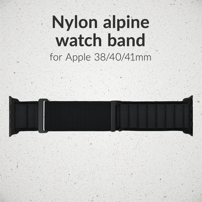 Mobilize Nylon Watch Band - Alpine - Black Connector - For Apple 38/40/41Mm - Black