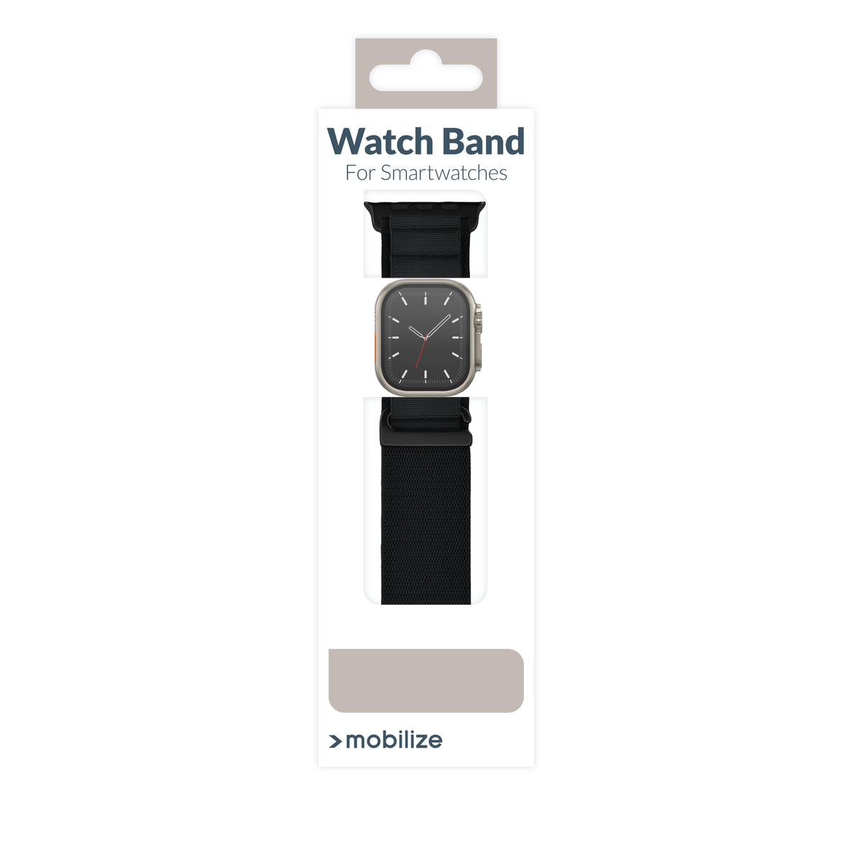 Mobilize Nylon Watch Band - Alpine - Black Connector - For Apple 42/44/45/49Mm - Black