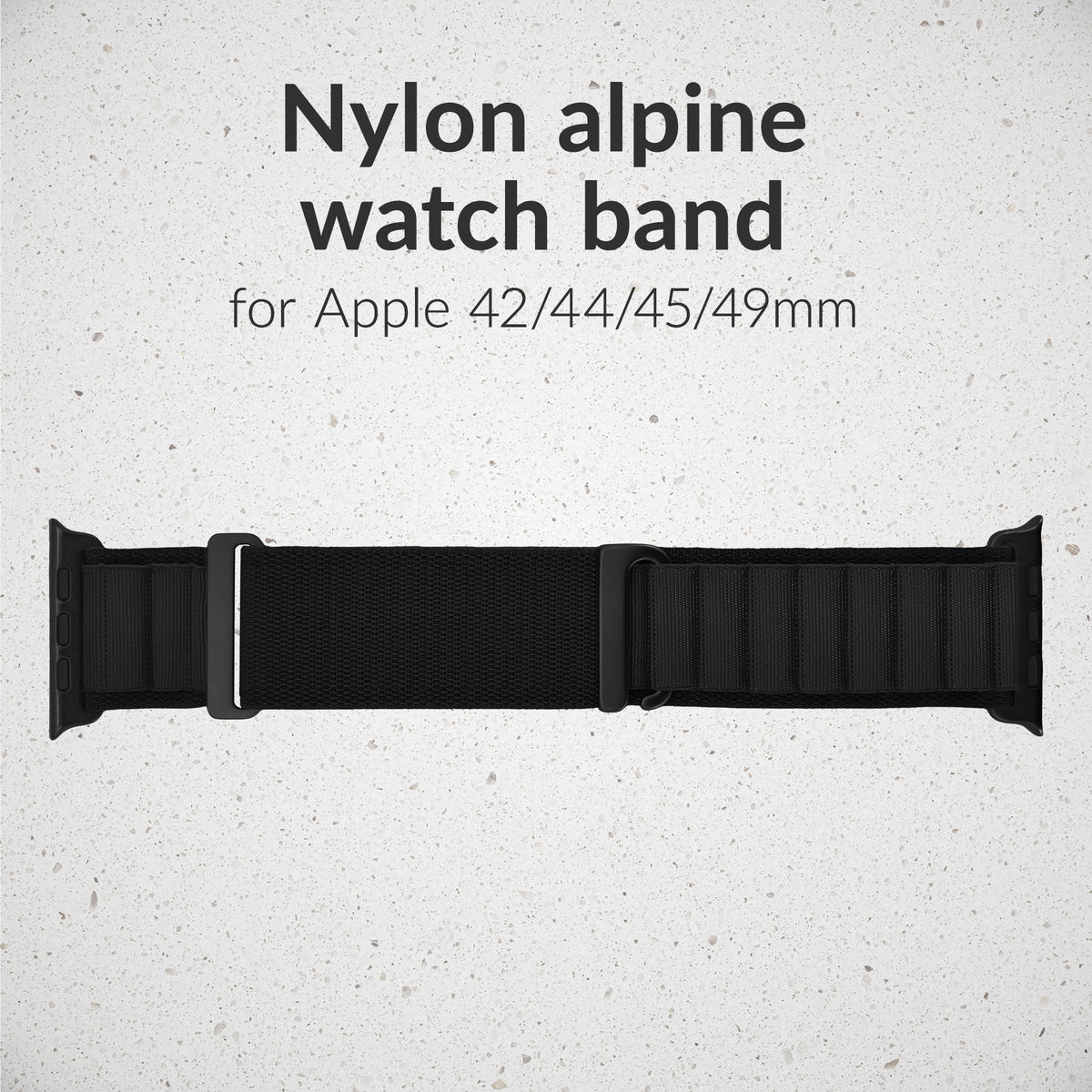 Mobilize Nylon Watch Band - Alpine - Black Connector - For Apple 42/44/45/49Mm - Black
