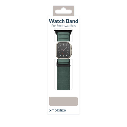 Mobilize Nylon Watch Band - Alpine - Black Connector - For Apple 42/44/45/49Mm - Green