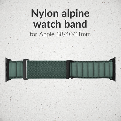 Mobilize Nylon Watch Band - Alpine - Black Connector - For Apple 38/40/41Mm - Green