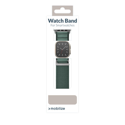 Mobilize Nylon Watch Band - Alpine - Titanium Connector - For Apple 38/40/41Mm - Green