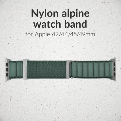 Mobilize Nylon Watch Band - Alpine - Titanium Connector - For Apple 42/44/45/49Mm - Green