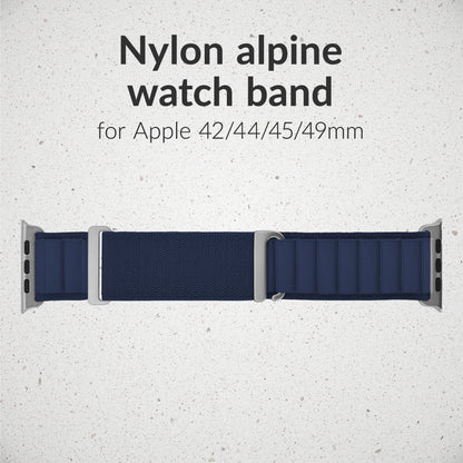 Mobilize Nylon Watch Band - Alpine - Titanium Connector - For Apple 42/44/45/49Mm - Blue