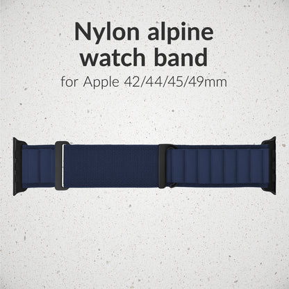 Mobilize Nylon Watch Band - Alpine - Black Connector - For Apple 42/44/45/49Mm - Blue