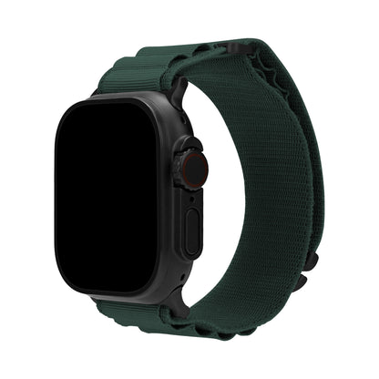 Mobilize Nylon Watch Band - Alpine - Black Connector - For Apple 42/44/45/49Mm - Dark Green