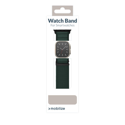 Mobilize Nylon Watch Band - Alpine - Black Connector - For Apple 42/44/45/49Mm - Dark Green