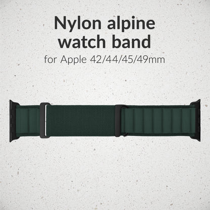 Mobilize Nylon Watch Band - Alpine - Black Connector - For Apple 42/44/45/49Mm - Dark Green