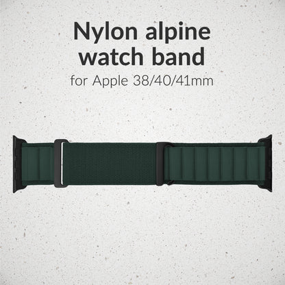 Mobilize Nylon Watch Band - Alpine - Black Connector - For Apple 38/40/41Mm - Dark Green