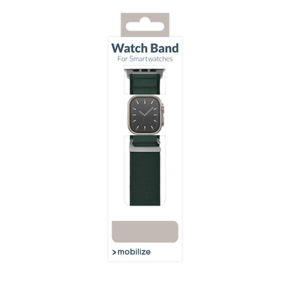 Mobilize Nylon Watch Band - Alpine - Titanium Connector - For Apple 38/40/41Mm - Dark Green