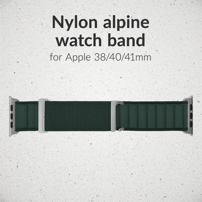Mobilize Nylon Watch Band - Alpine - Titanium Connector - For Apple 38/40/41Mm - Dark Green