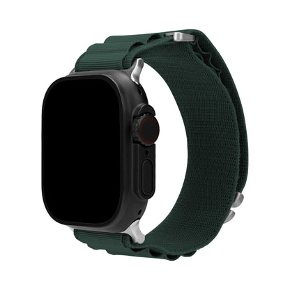 Mobilize Nylon Watch Band - Alpine - Titanium Connector - For Apple 42/44/45/49Mm - Dark Green