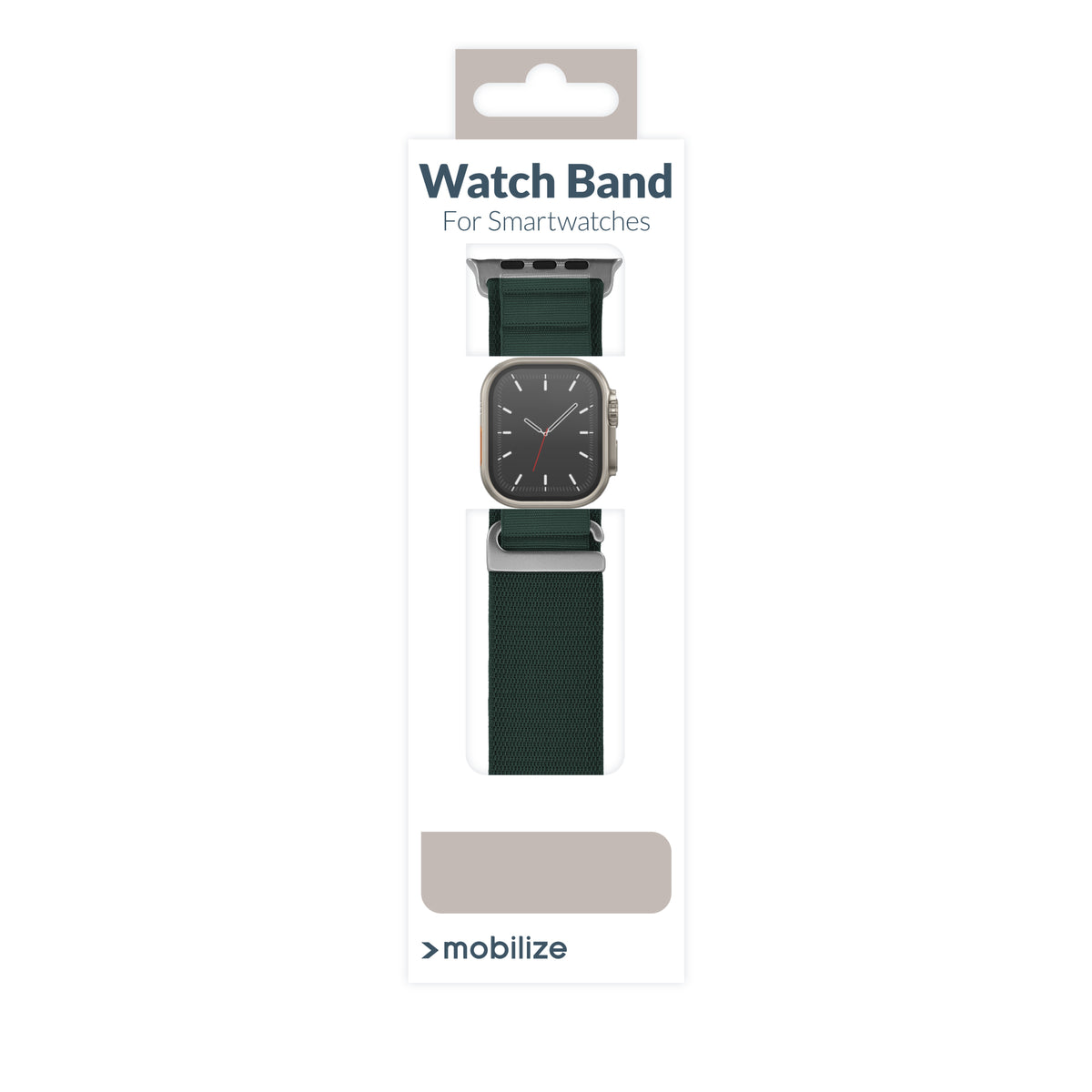 Mobilize Nylon Watch Band - Alpine - Titanium Connector - For Apple 42/44/45/49Mm - Dark Green