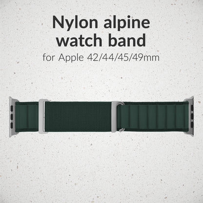 Mobilize Nylon Watch Band - Alpine - Titanium Connector - For Apple 42/44/45/49Mm - Dark Green