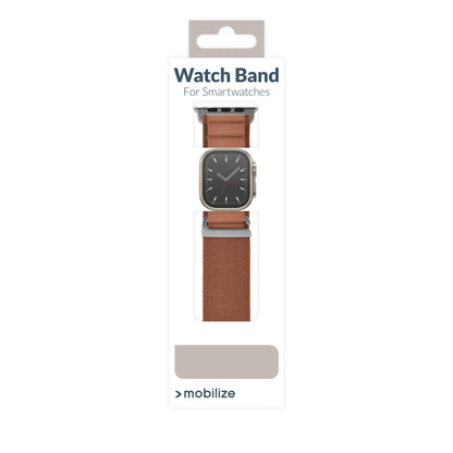 Mobilize Nylon Watch Band - Alpine - Titanium Connector - For Apple 42/44/45/49Mm - Terracotta