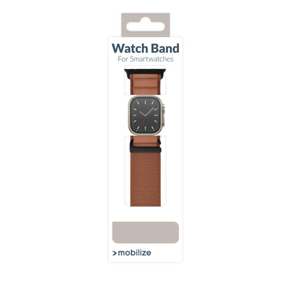 Mobilize Nylon Watch Band - Alpine - Black Connector - For Apple 42/44/45/49Mm - Terracotta