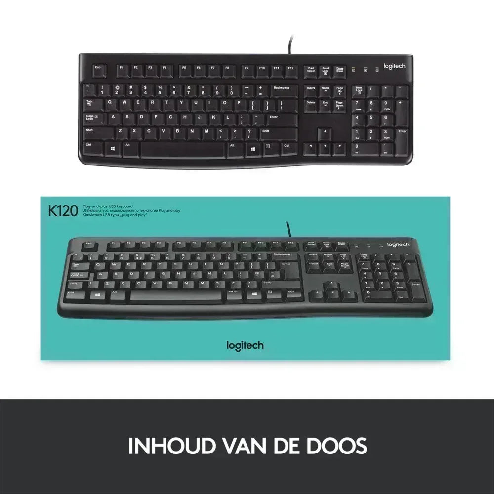 Logitech K120 | Zakelijk Bedraad Toetsenbord | QWERTY - Essentify