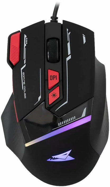 Baracuda MANTA RGB | Bekabelde Gaming Muis | Rechtshandig | USB-A | 12800 DPI | Zwart - Essentify