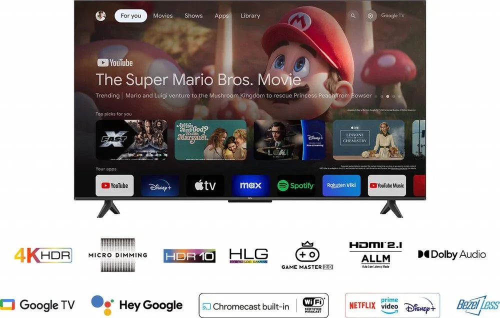 TCL 55P61B 55" | 4K Ultra HD LED Smart TV | Google TV | HDR10 | 60Hz | Wifi & Bluetooth - Essentify