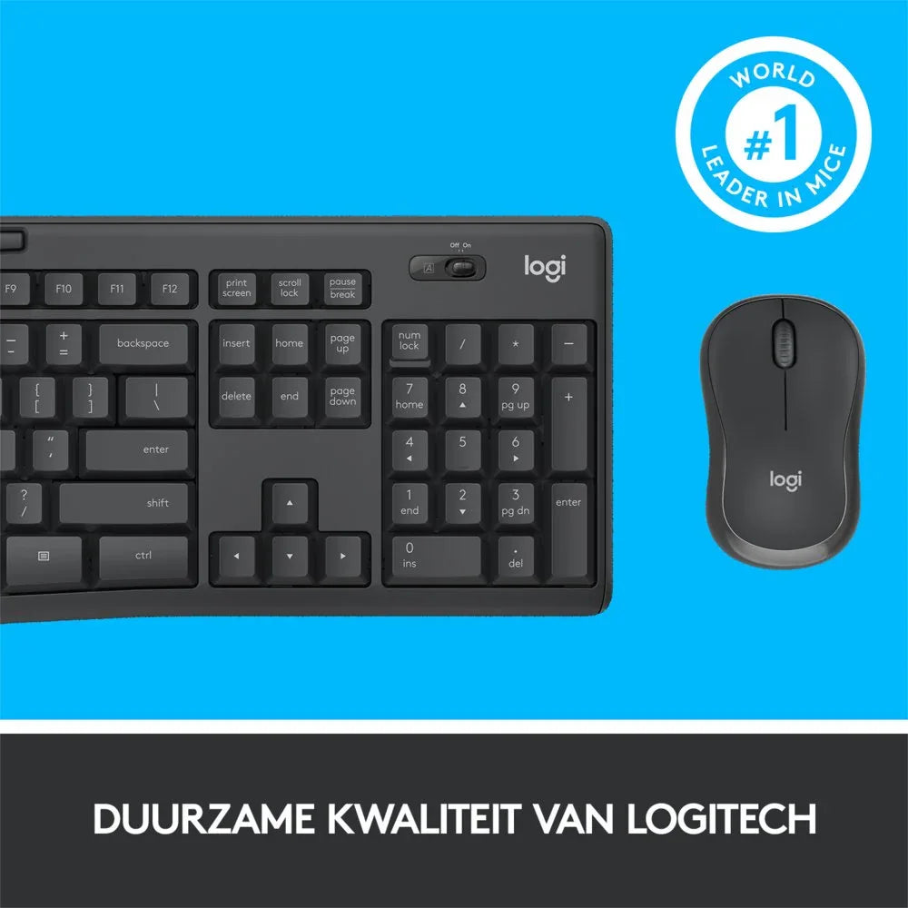 Logitech MK295 Silent | Draadloze Muis en Toetsenbordcombo | QWERTY - Essentify