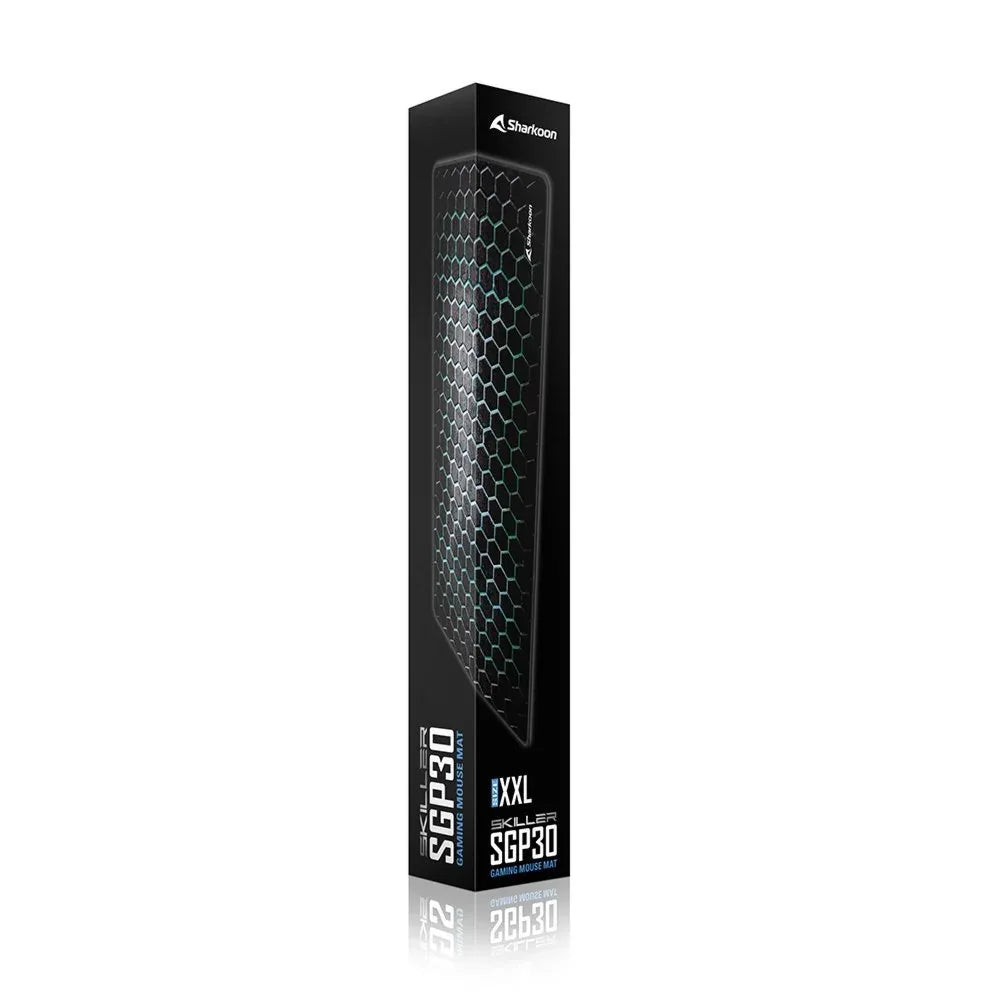 Sharkoon SKILLER SGP30 | Gaming-muismat | XXL-formaat (900 x 400 mm) | Waterafstotend textiel | Antislip rubberen onderzijde | Zwart/Groen - Essentify