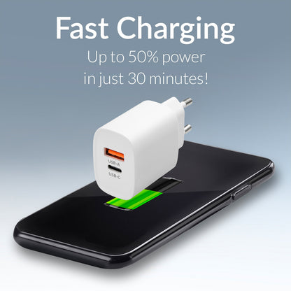 Mobilize Bulk Mobilize Wall Charger Usb-C + Usb 20W White (Bulk)